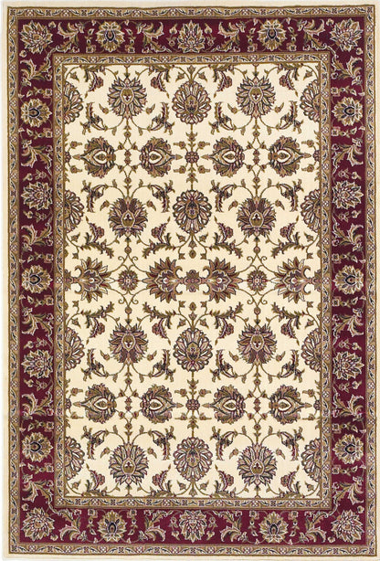 2' X 3' Red Ivory And Brown Floral Medallion Area Rug