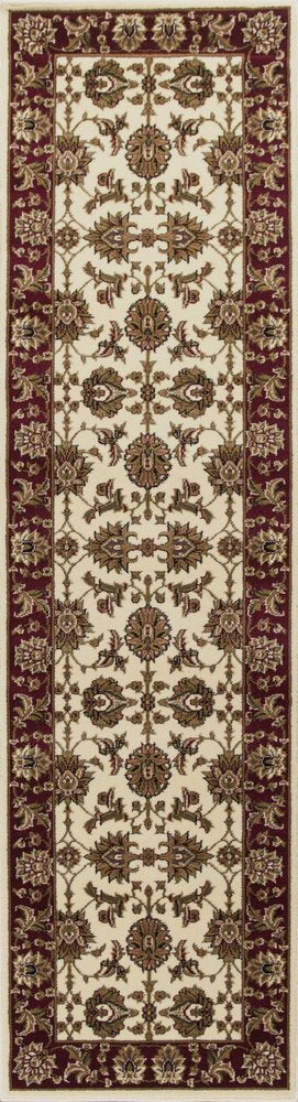 2' X 3' Red Ivory And Brown Floral Medallion Area Rug