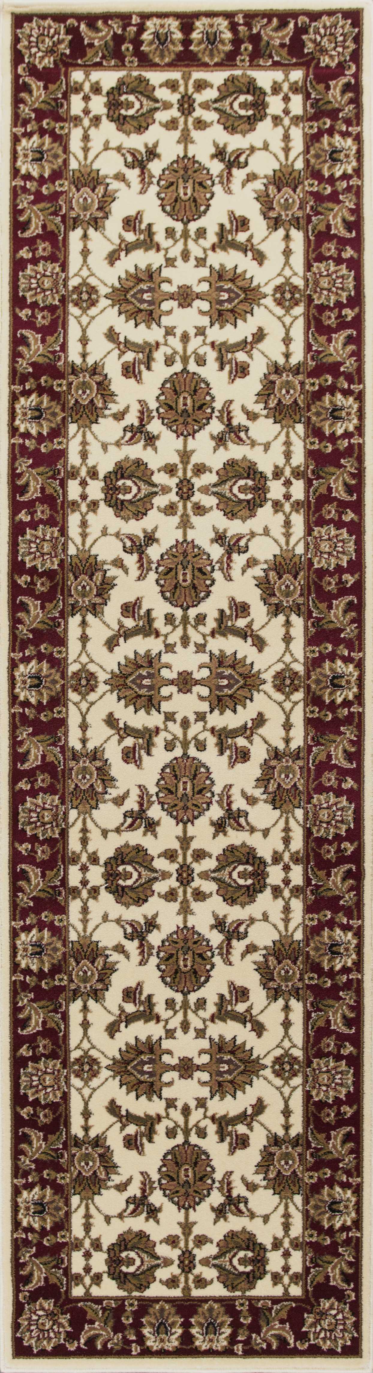 2' X 3' Red Ivory And Brown Floral Medallion Area Rug