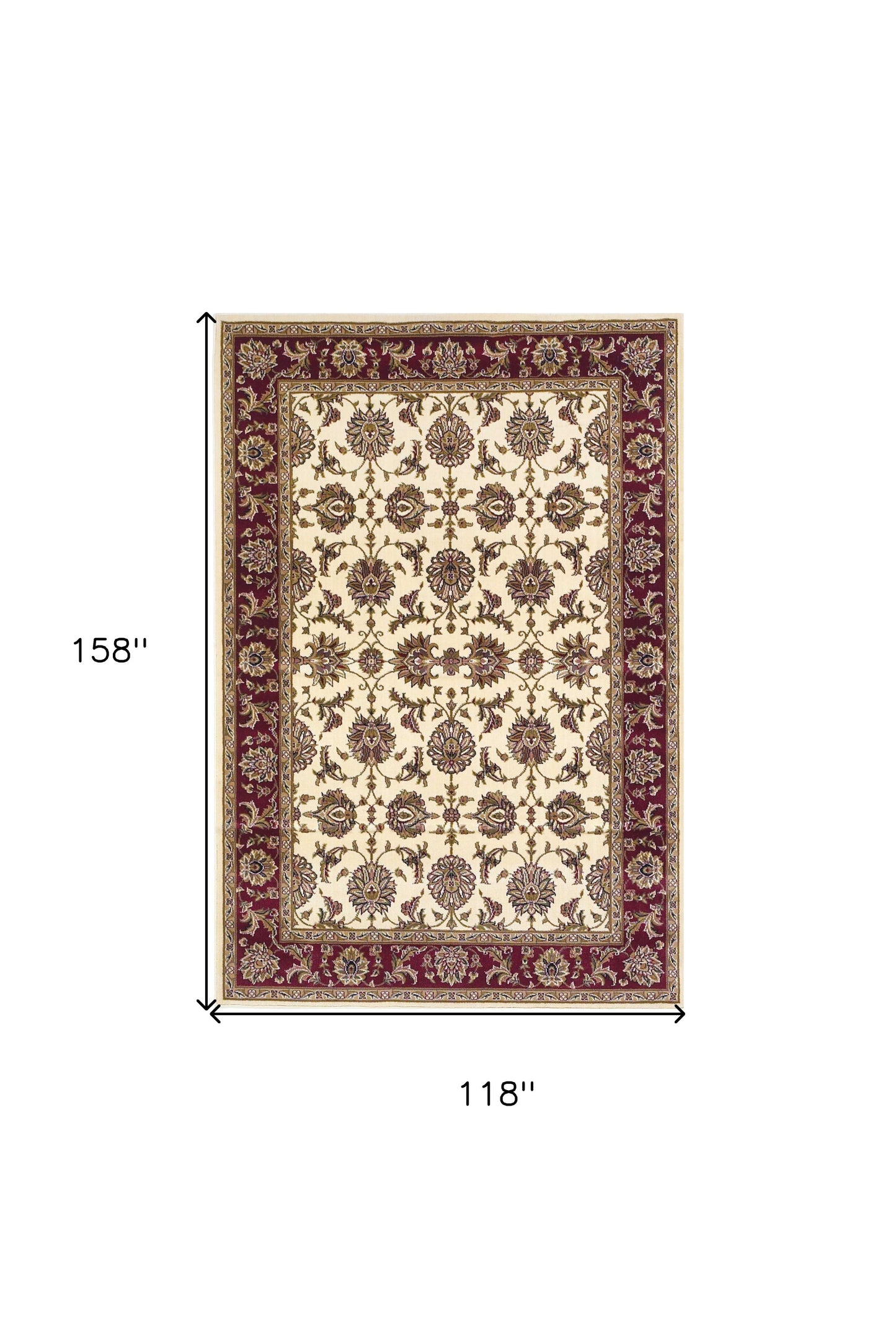 2' X 3' Red Ivory And Brown Floral Medallion Area Rug