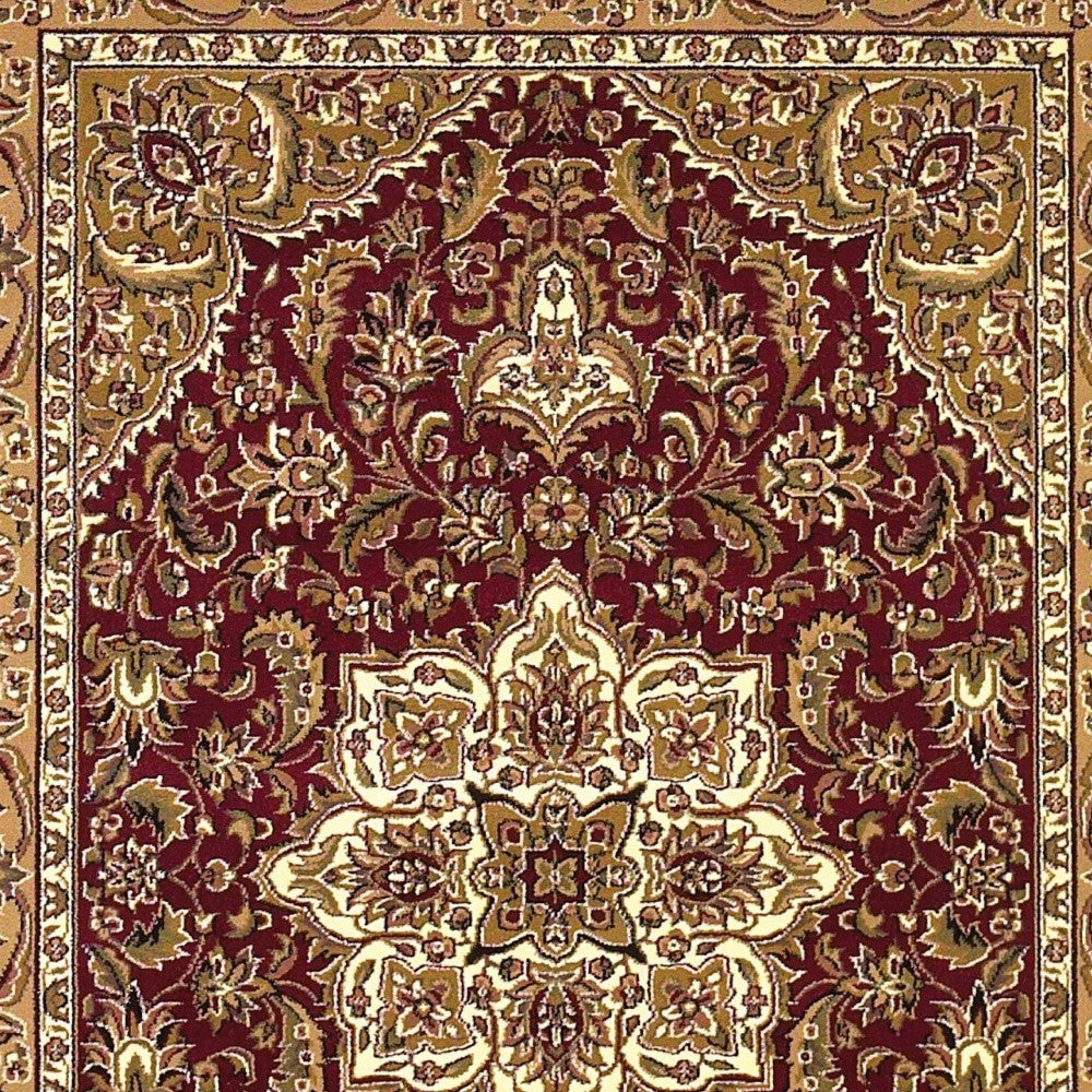 2' X 3' Polypropylene Red Or Beige Accent Rug