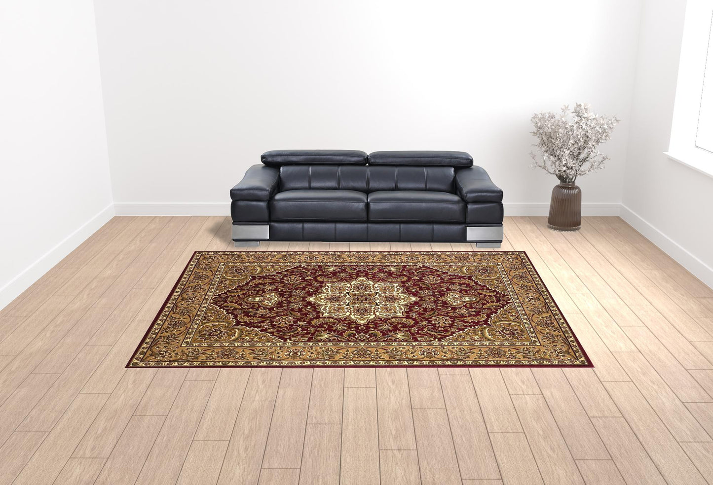 2' X 3' Polypropylene Red Or Beige Accent Rug