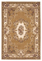 8' X 11' Beige Ivory And Brown Floral Medallion Area Rug