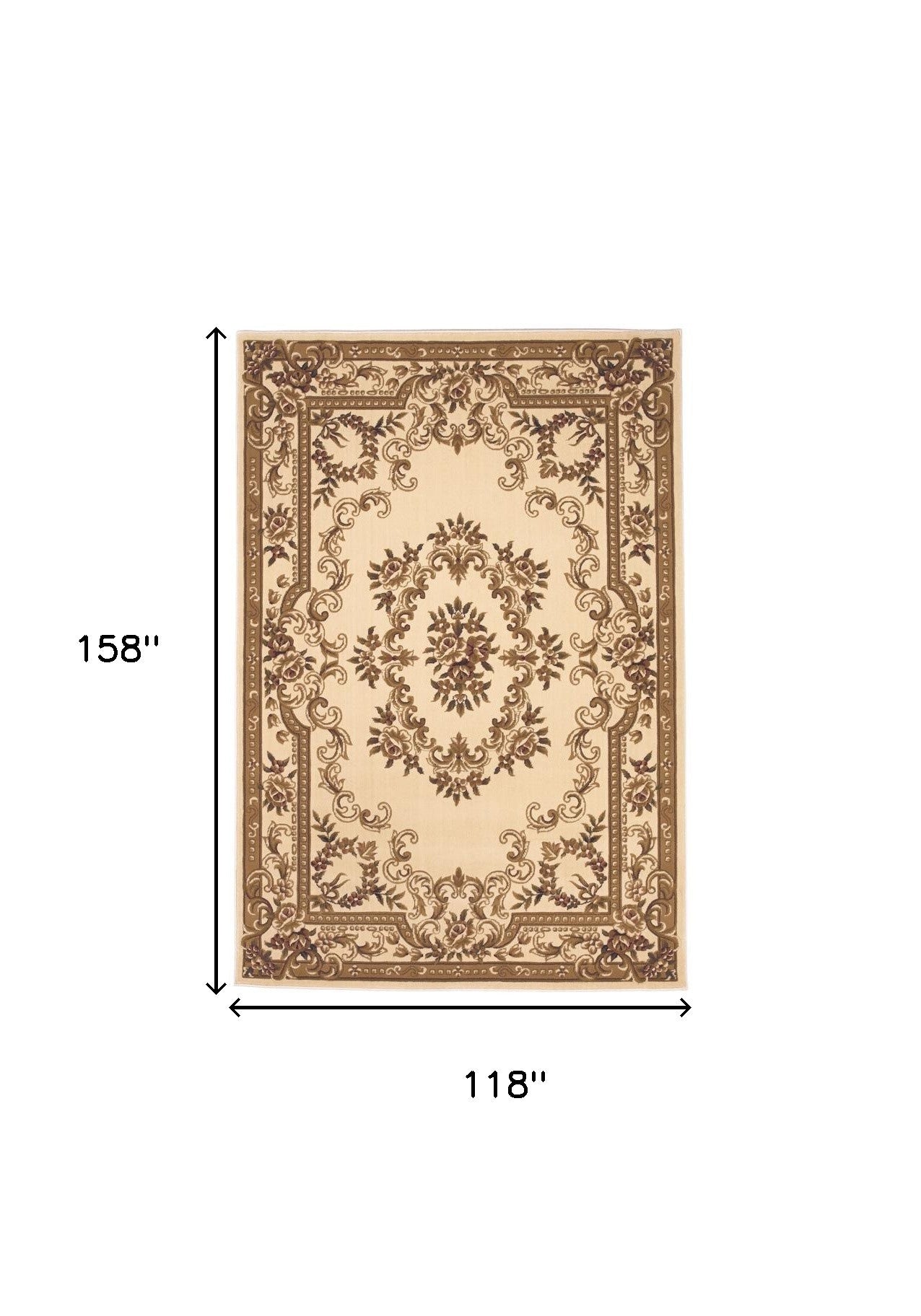 2' X 3' Beige And Brown Floral Medallion Area Rug