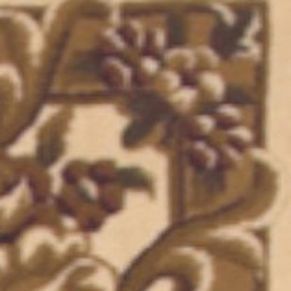 2' X 3' Beige And Brown Floral Medallion Area Rug