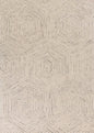 9' X 12' Sand Beige Wool Geometric Hand Tufted Area Rug