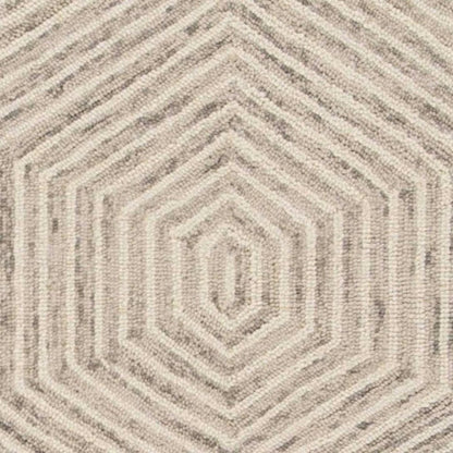 2' X 4' Sand And Beige Wool Geometric Hand Tufted Area Rug