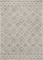 5' X 7' Sand Beige And Ivory Wool Geometric Hand Hooked Area Rug
