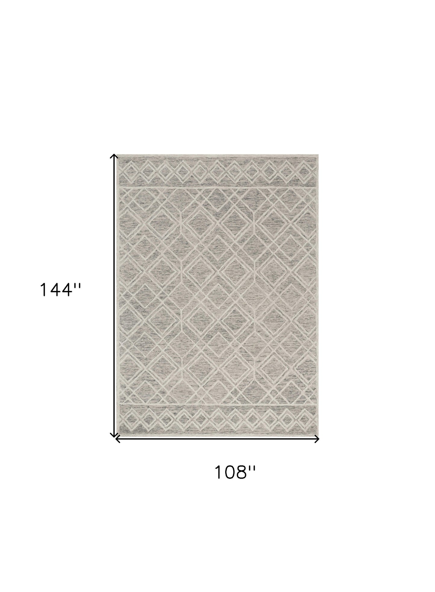 5' X 7' Sand Geometric Diamond Wool Indoor Area Rug