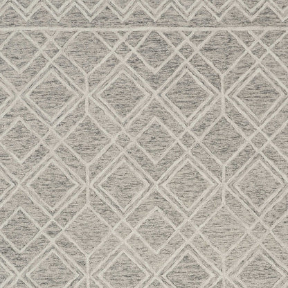 5' X 7' Sand Geometric Diamond Wool Indoor Area Rug