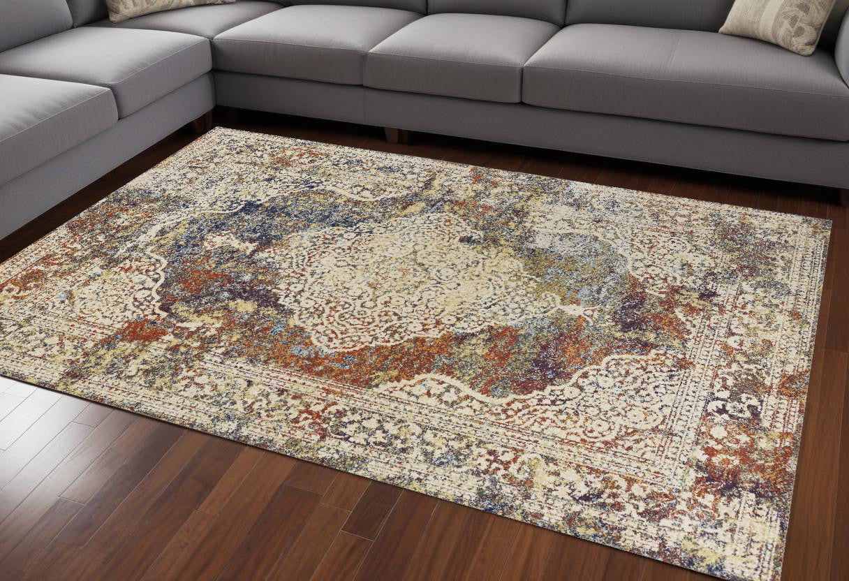 7' X 10'  Polypropylene Multi Area Rug