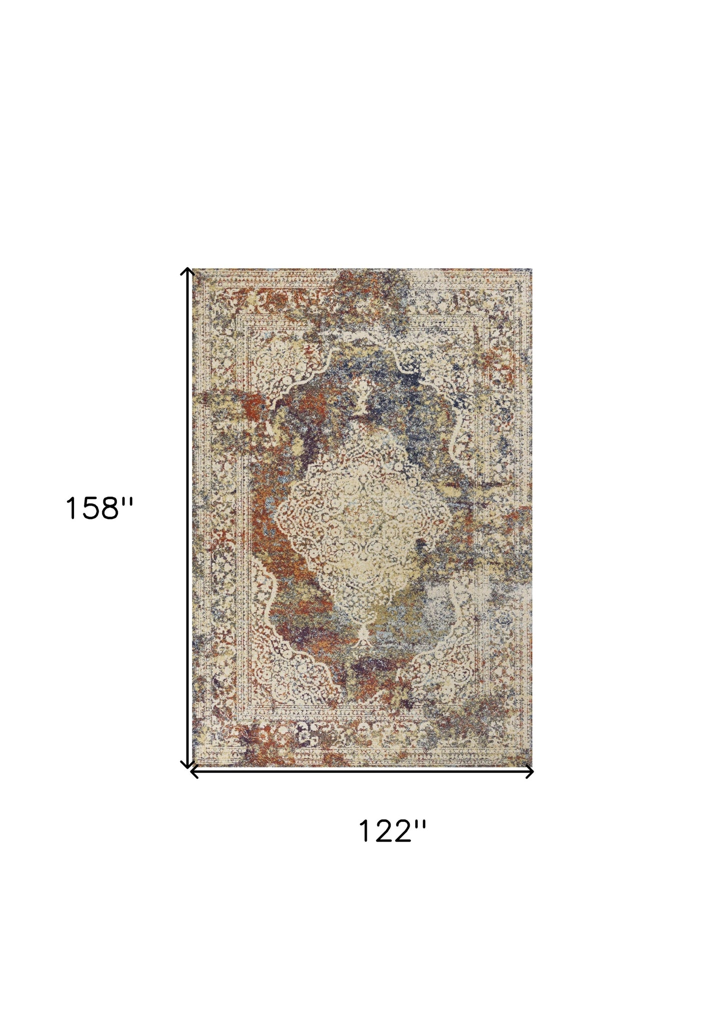 7' X 10'  Polypropylene Multi Area Rug