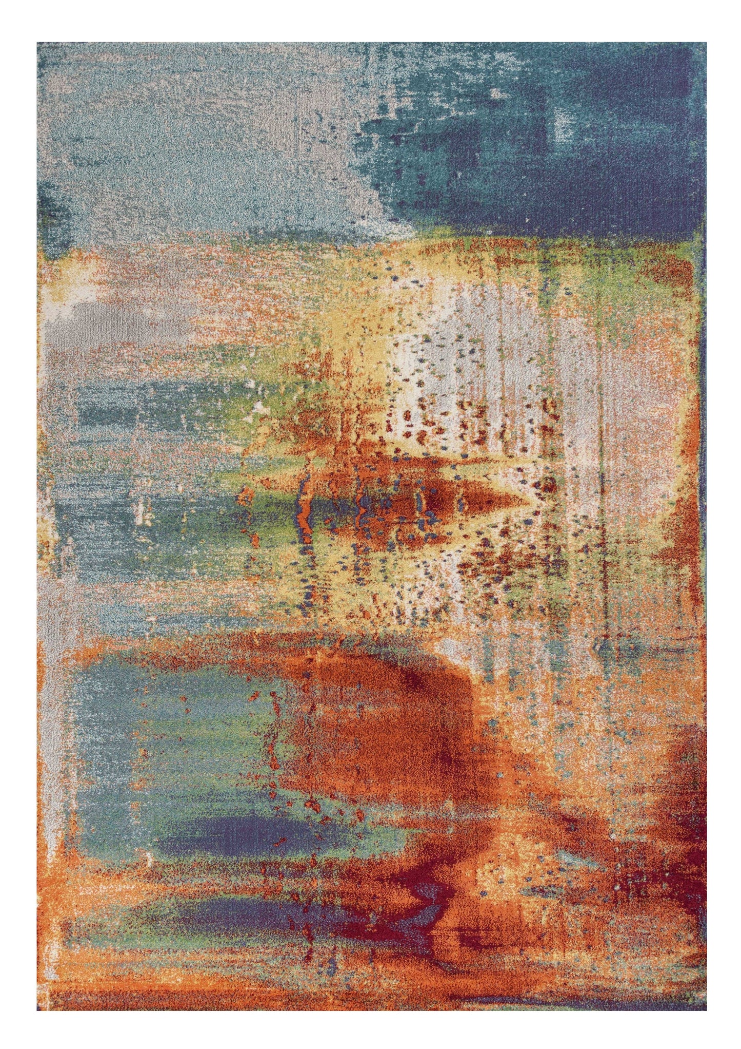 6' X 9' Orange Abstract Area Rug