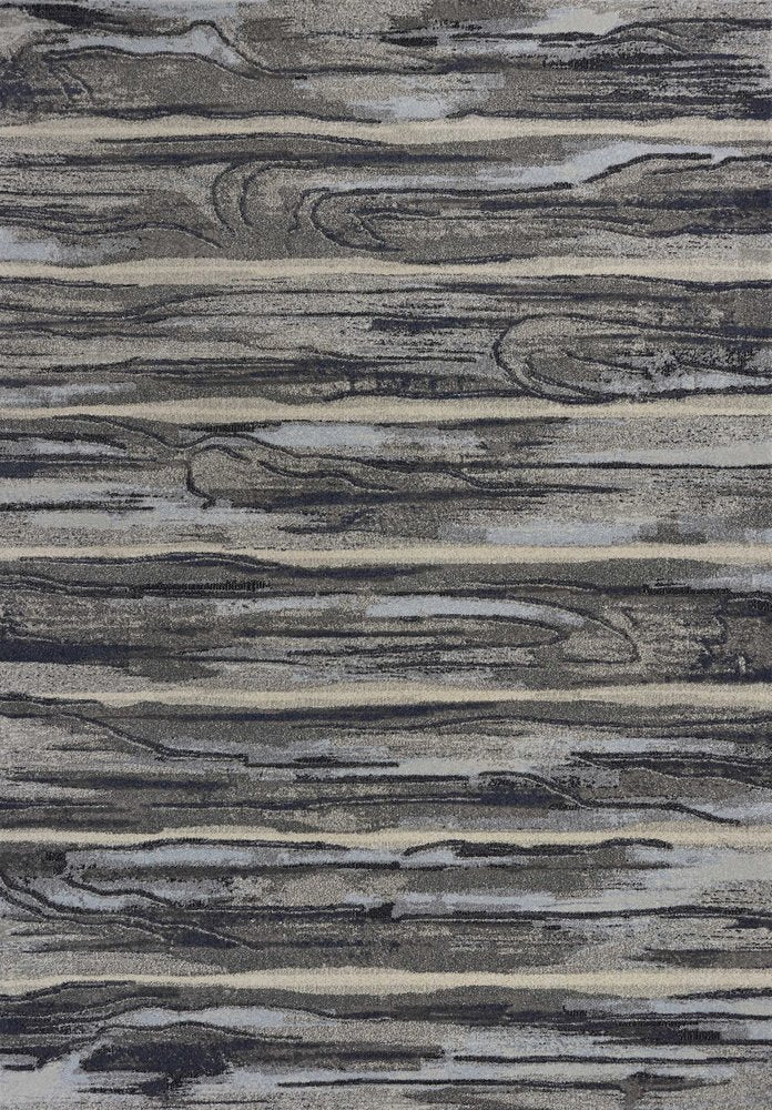 8' X 11' Gray Blue And Black Abstract Area Rug