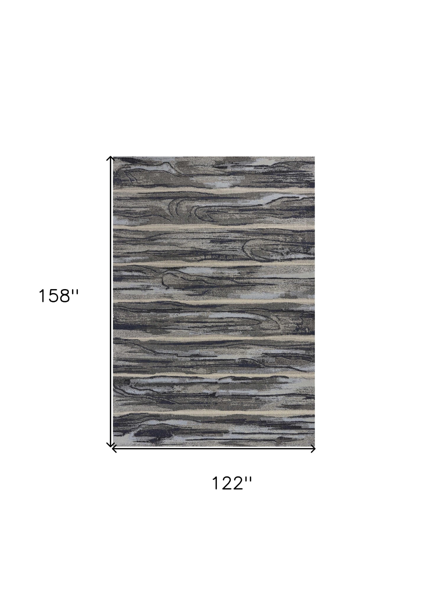 8' X 11' Gray Blue And Black Abstract Area Rug