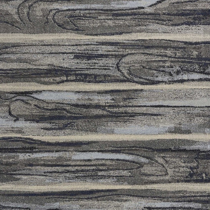 5' X 8' Gray Blue And Black Abstract Area Rug