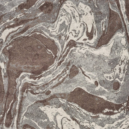 5' X 8' Brown And Ivory Abstract Area Rug