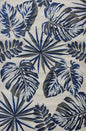 10' X 13' Gray And Blue Botanical Leaves Area Rug