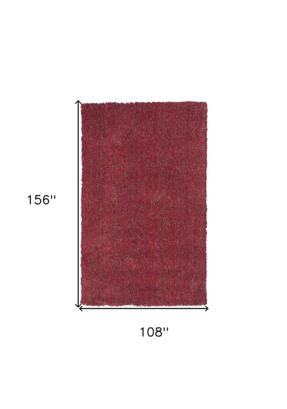 8' Round  Polyester Red Heather Area Rug