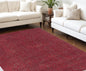 8' Round  Polyester Red Heather Area Rug