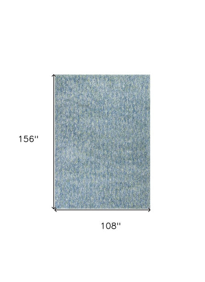 8' Blue And White Abstract Hand Woven Round Rug