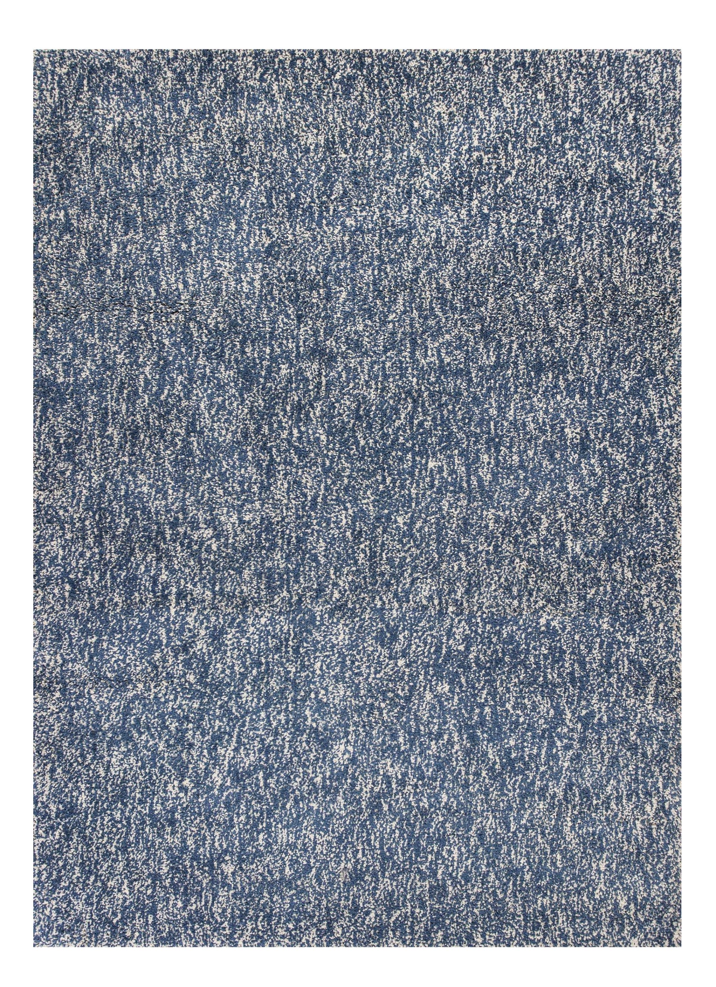 5' X 7' Indigo Ivory Heather Indoor Shag Rug