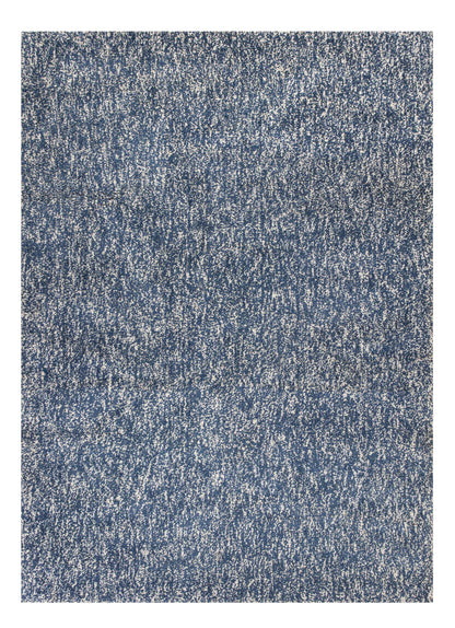 5' X 7' Indigo Ivory Heather Indoor Shag Rug