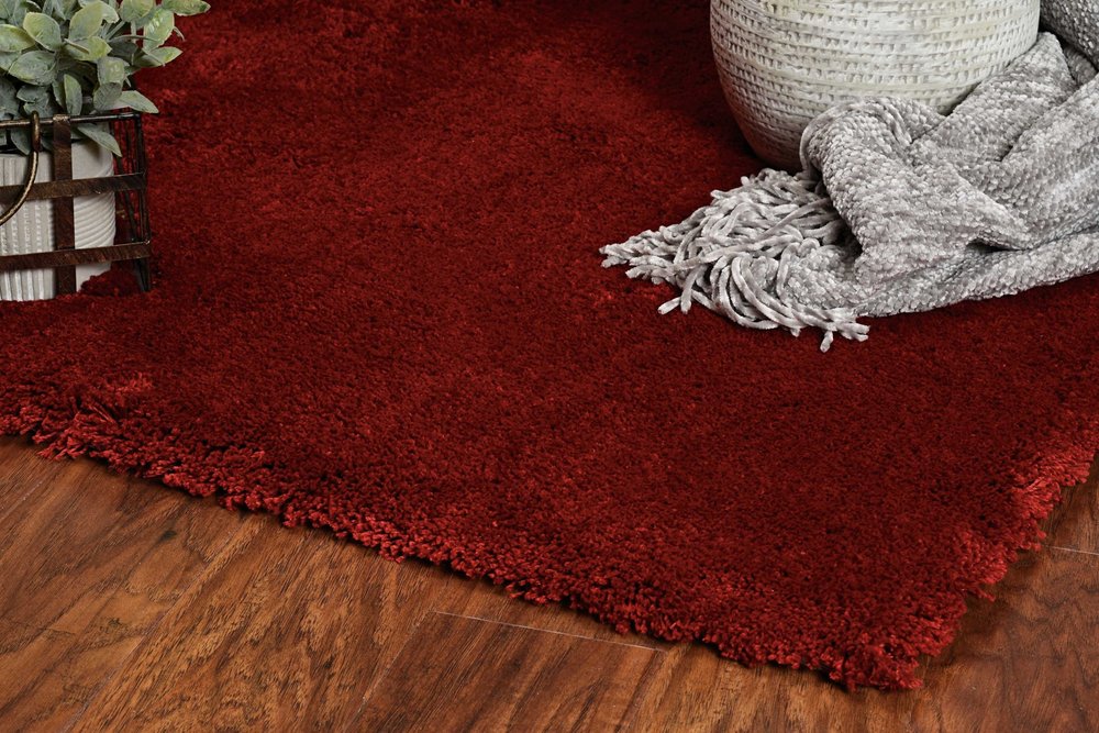 8' Red Hand Woven Round Rug