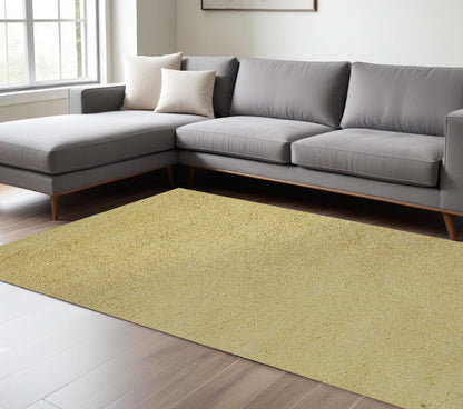 8' Canary Yellow Round Indoor Shag Rug