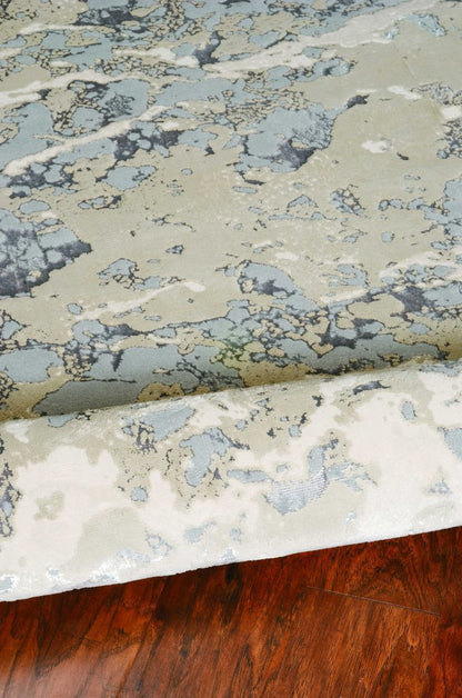 9' X 13' Sand Gray And Beige Abstract Area Rug