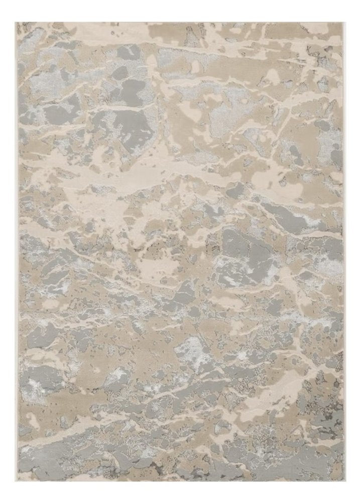 9' X 13' Sand Gray And Beige Abstract Area Rug