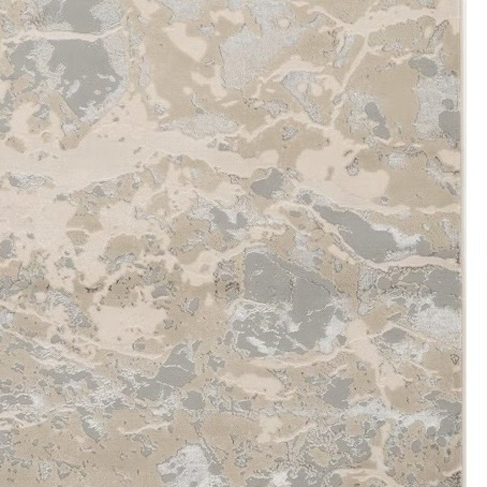9' X 13' Sand Gray And Beige Abstract Area Rug