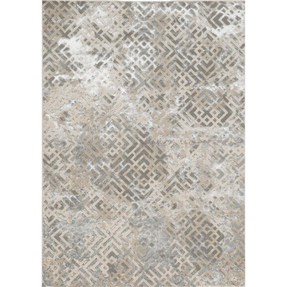 10' X 13' Sand And Light Blue Geometric Area Rug