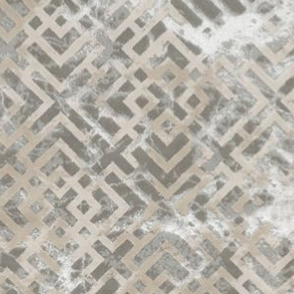 5' X 8' Sand And Light Blue Geometric Area Rug