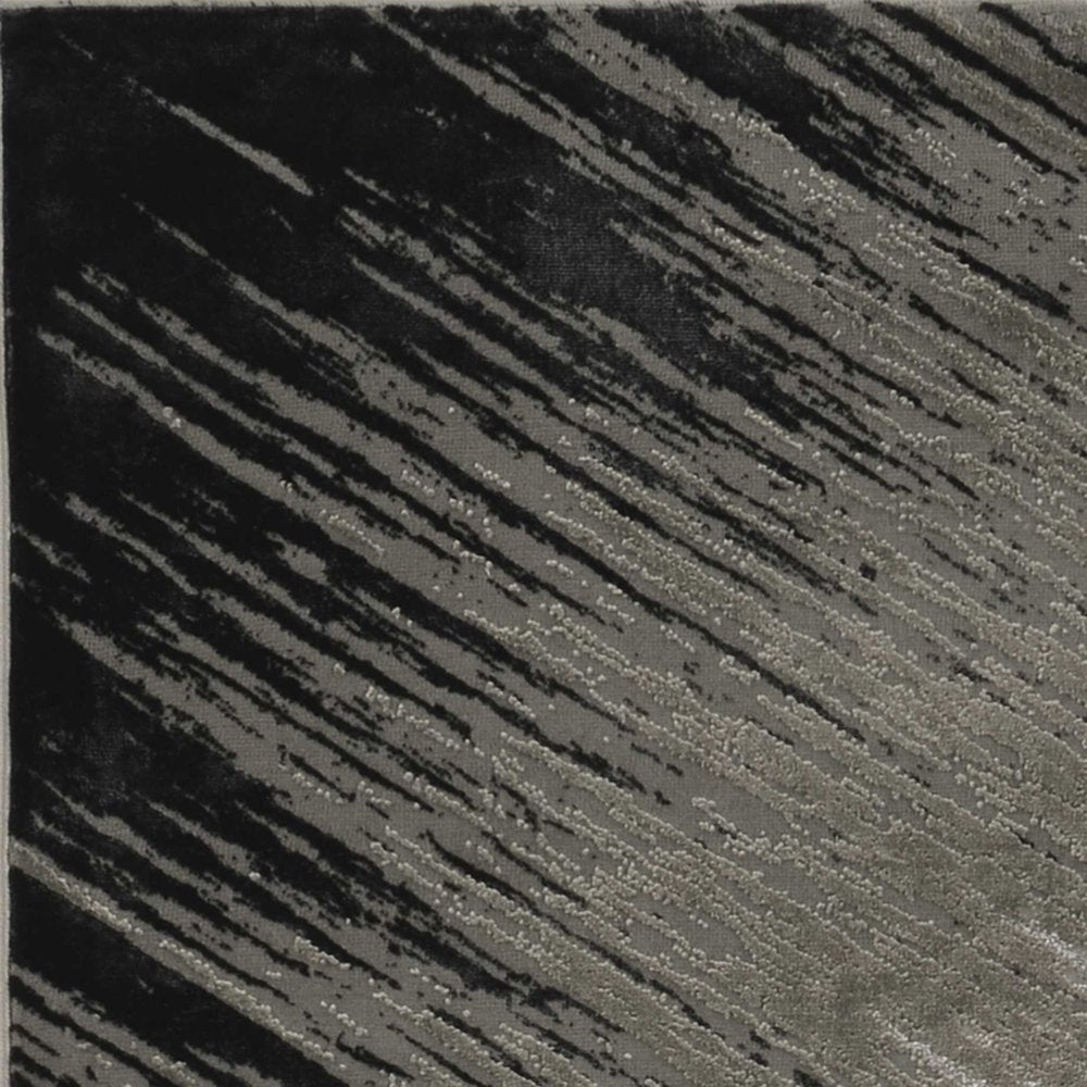 8' X 11' Silver And Gray Abstract Area Rug