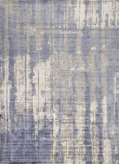 8' X 11' Gray And Ivory Abstract Hand Loomed Area Rug