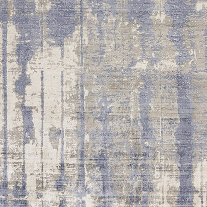 8' X 11' Gray And Ivory Abstract Hand Loomed Area Rug