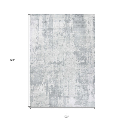 8' X 10' Dark Gray And Light Gray Abstract Hand Loomed Area Rug