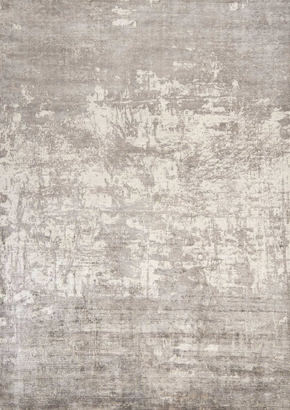 7' X 10' Beige And Ivory Abstract Hand Loomed Area Rug