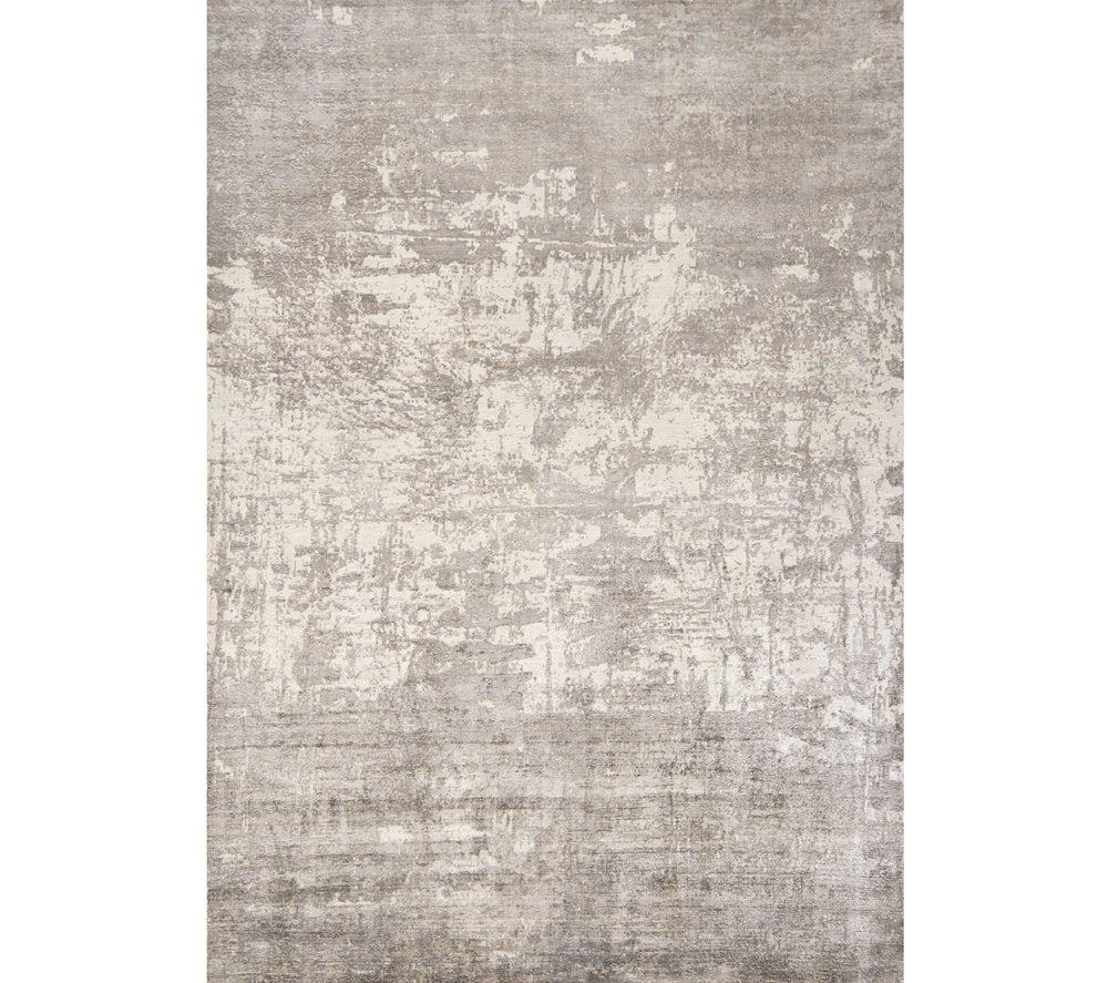 7' X 10' Beige And Ivory Abstract Hand Loomed Area Rug