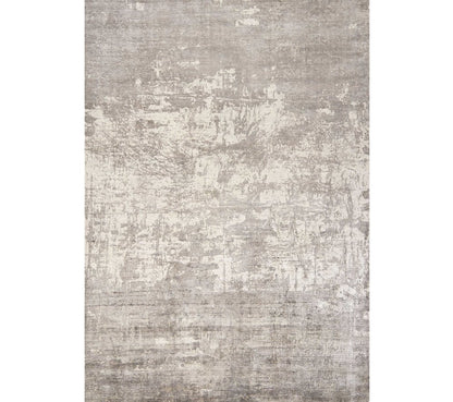 7' X 10' Beige And Ivory Abstract Hand Loomed Area Rug
