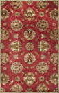 9' X 13' Red Ivory And Brown Wool Floral Hand Tufted Area Rug