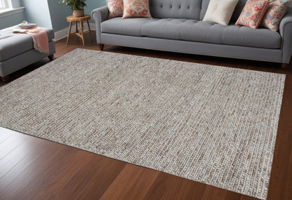 3' X 5' Natural Wool Handmade Area Rug