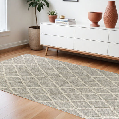 5' X 7'  Wool Grey Area Rug