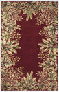 9' X 13' Red Brown And Ivory Wool Floral Hand Tufted Area Rug