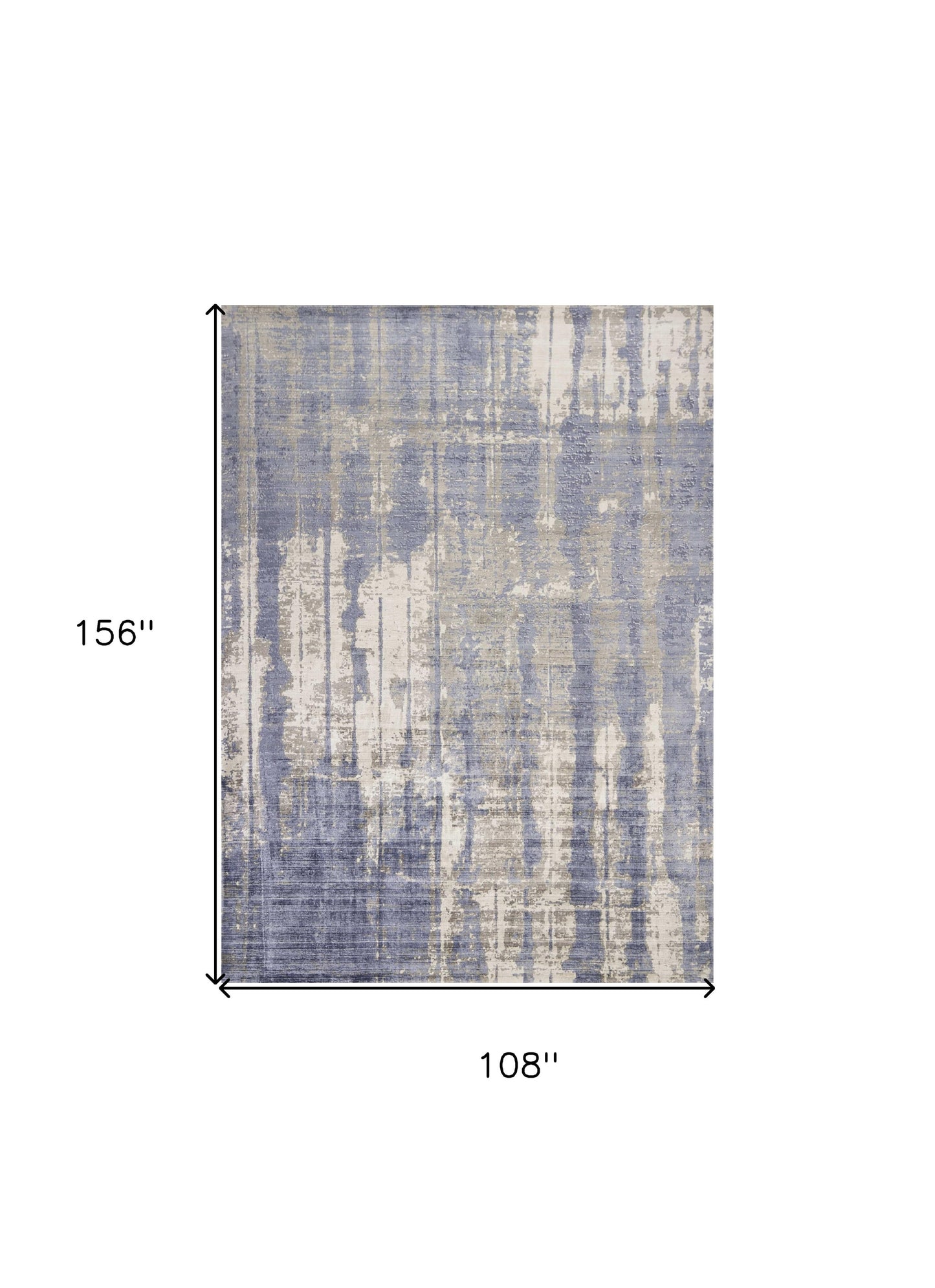 5' X 7' Grey Blue Hand Loomed Abstract Brushstroke Indoor Area Rug