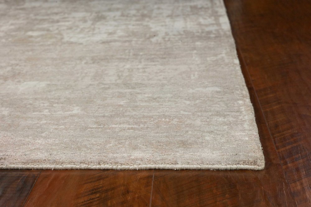 9' X 13' Beige And Ivory Abstract Hand Loomed Area Rug