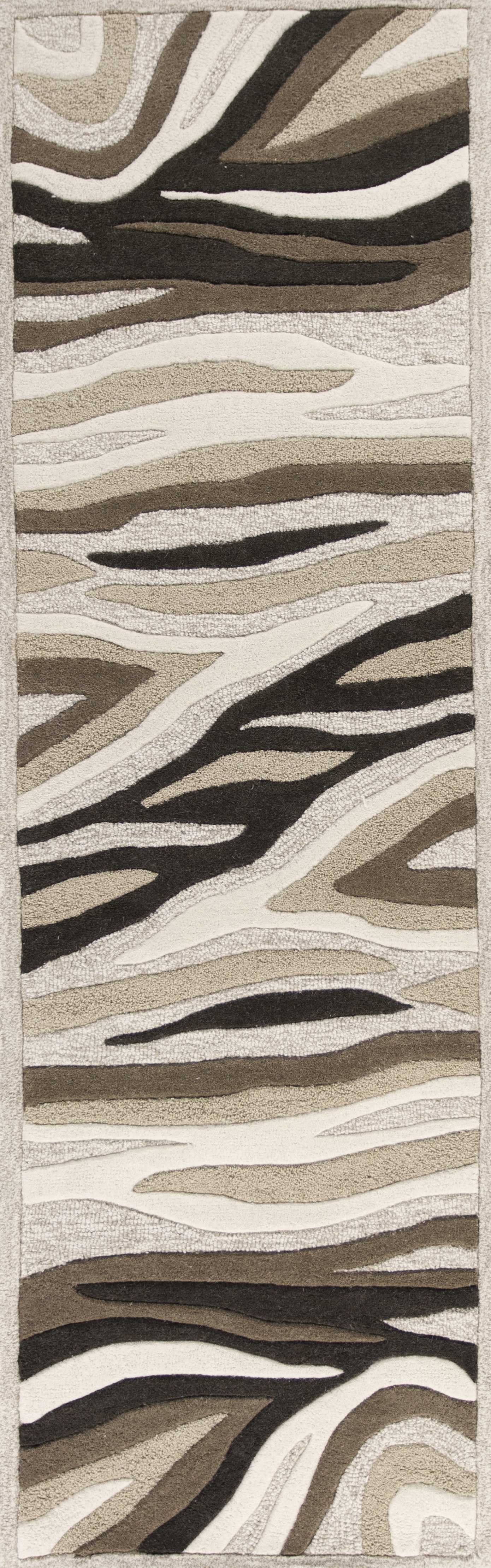 3' X 5' Beige Wool Abstract Hand Tufted Area Rug