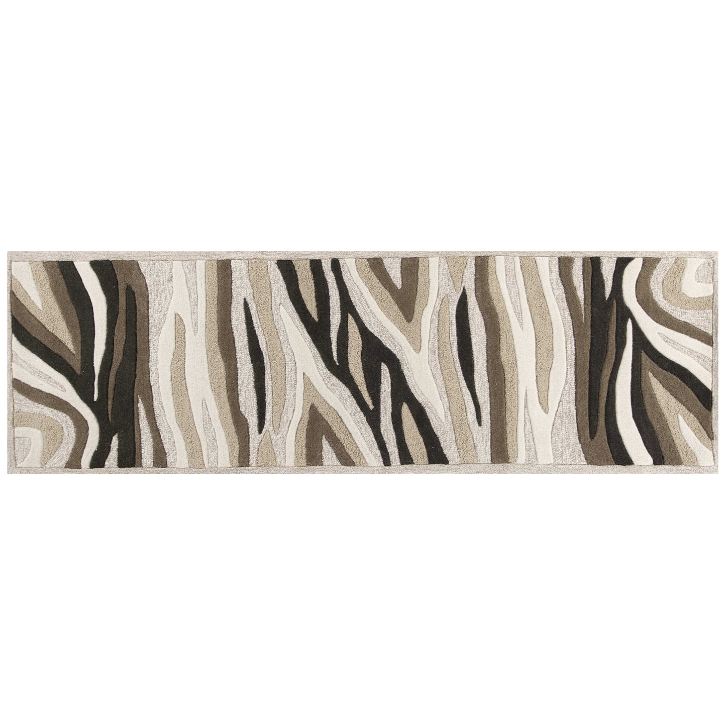 3' X 5' Beige Wool Abstract Hand Tufted Area Rug