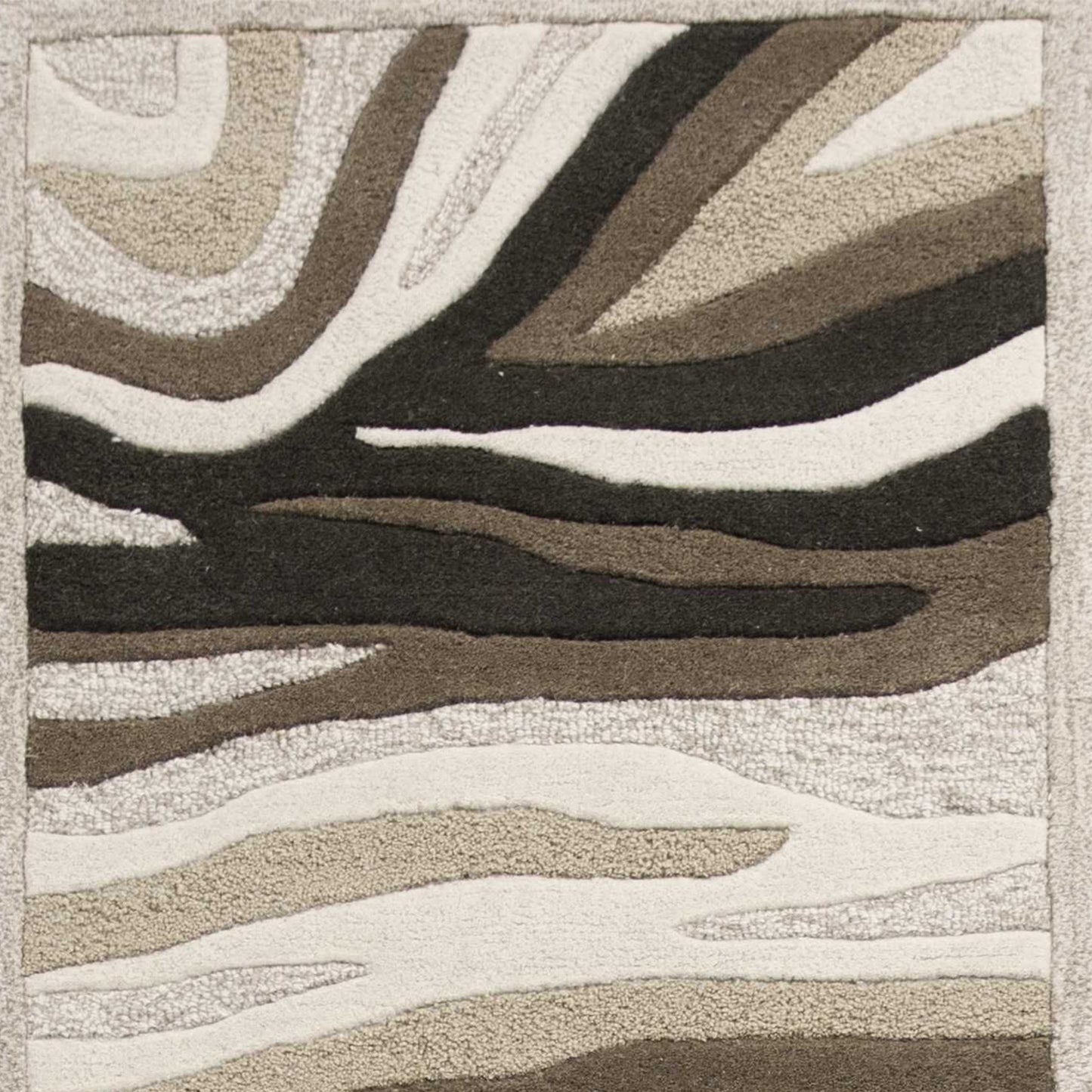 3' X 5' Beige Wool Abstract Hand Tufted Area Rug